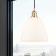 thumbnail image 2 of 516-1P-WPC-GBD-94 Innovations Lighting Ballston Bristol Glass 1 Light 9" Cord Hung Mini Pendant Satin Gold/Matte White, 2 of 2