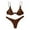Coffee, variant on Women's Sexy Bikini Set Underwire Solid Color Two Piece Swimsuit Bow Tie Details for Beach Vacation Summer Pool Party,Army Green,L