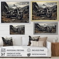 thumbnail image 4 of Designart "Grey Motorcycle Monochrome horizon Photography I" Transportation Canvas Print, 4 of 5