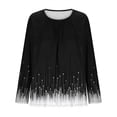 thumbnail image 6 of Qgtaibl Women Long Sleeve Pleated Tunic Tops Crew Neck Flower Print Casual Blouses Plus Size Loose Fit Boho Shirts for Vacation Outfits Black XXXL, 6 of 6