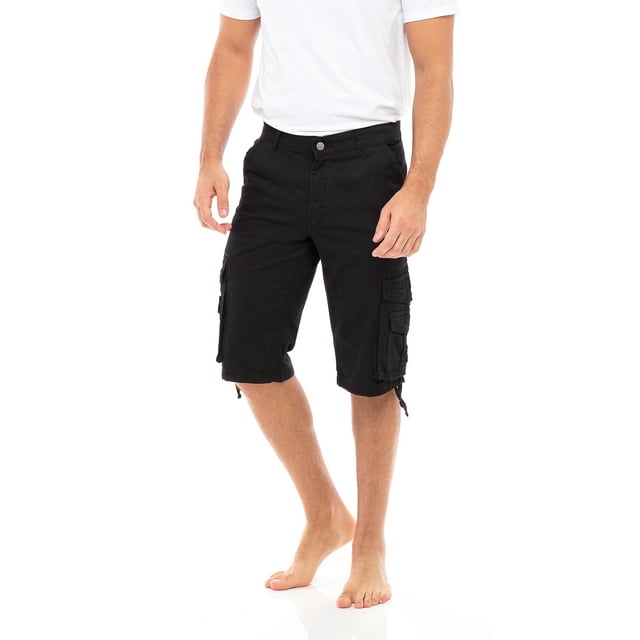Shorts Cargo en Sergé 100% Coton Coupe Classique pour Hommes