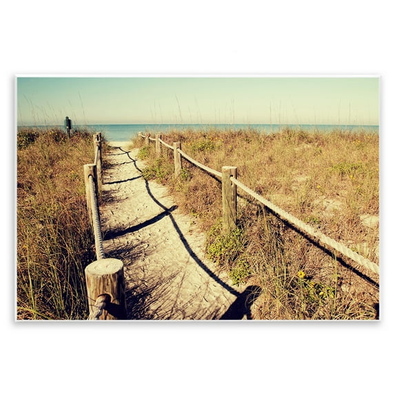 Stupell Industries Sandy Path Railing Landscape & Nature Photography Unframed Art Print Wall Art, 15 x 10