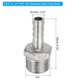 thumbnail image 2 of Uxcell 4/9" Hose Barb x 3/4" NPT Thread 304 Stainless Steel Barb Hose Fittings, 2 Pack, 2 of 6