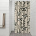 thumbnail image 2 of Beige Butterfly Plant Pattern Shower Curtain 36"x72" ,Bathroom Decorative Shower Curtains Set with 12 Hooks,Modern Waterproof Washable Shower Curtain, 2 of 6