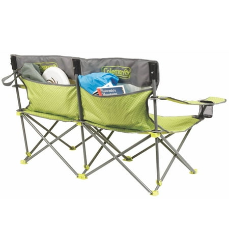Coleman 2 Person Camping Quattro Lax Double Quad Chair W Pockets Green Grey Canada Camping Quattro Lax Double Quad Chair, Double Camping Chairs Canada