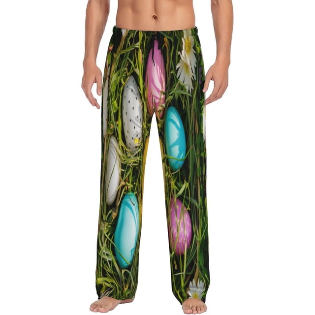 Balery colorful Easter eggs Pantalones de pijama para hombre, pijama ultraligero, pantalón de descanso-XX-Large