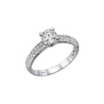 thumbnail image 2 of 7.50MM D-F VS Moissanite Ring With Diamonds (1.35 ct Moissanite Weight, 1.8 ctw dew) Micro Pave 3 row 14K Gold, 2 of 3