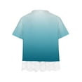 thumbnail image 4 of Diufon Little Girls Plus Size Tops Short Sleeve Gradient Color Lace Hem Loose Shirts Crewneck Cute Tops for Spring Summer, 4 of 4