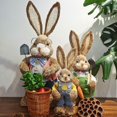 thumbnail image 3 of Straw Bunny Easter Ornament Cute Rabbit Home Garden Festival Party Window Decorations Photo Props Crafts 2022, 3 of 6