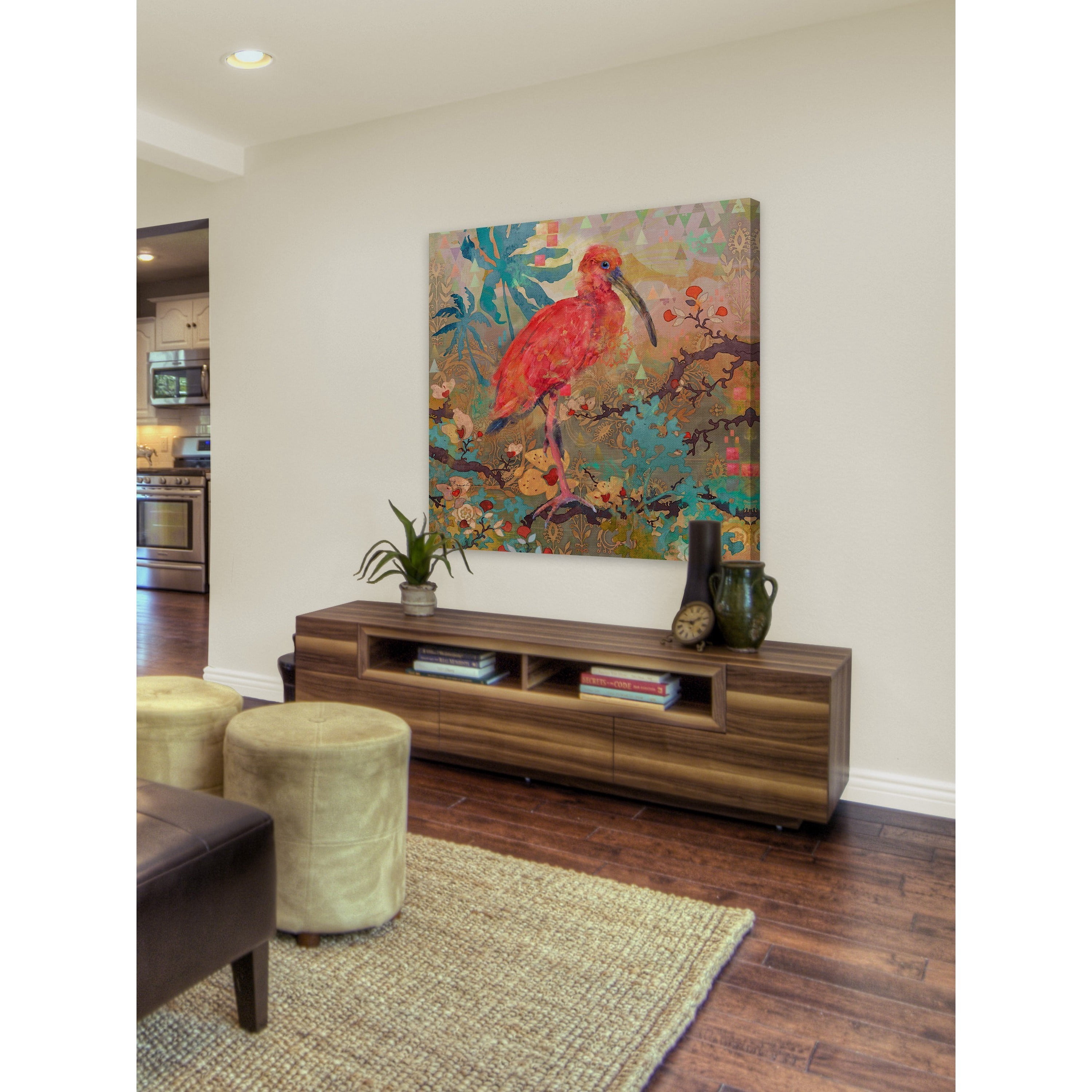"Scarlet Ibis" Painting Print on Wrapped Canvas