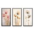 thumbnail image 2 of Designart "Vibrant Poppies in Coral Shades II" Floral Framed Wall Art Set Of 3 - Coral Floral Frame Canvas Set For Living Room Decor, 2 of 7