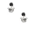 thumbnail image 2 of Delight Jewelry Silvertone Large Yellow Jacket - Mascot Black Crystal Clip on Earrings, 2 of 5