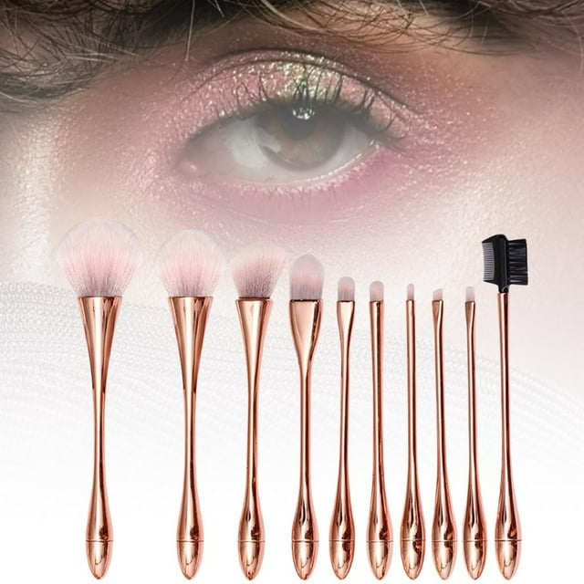 10 piezas de Pinceles de maquillaje Perfecl Kit de herramientas de belleza sintético premium rosa