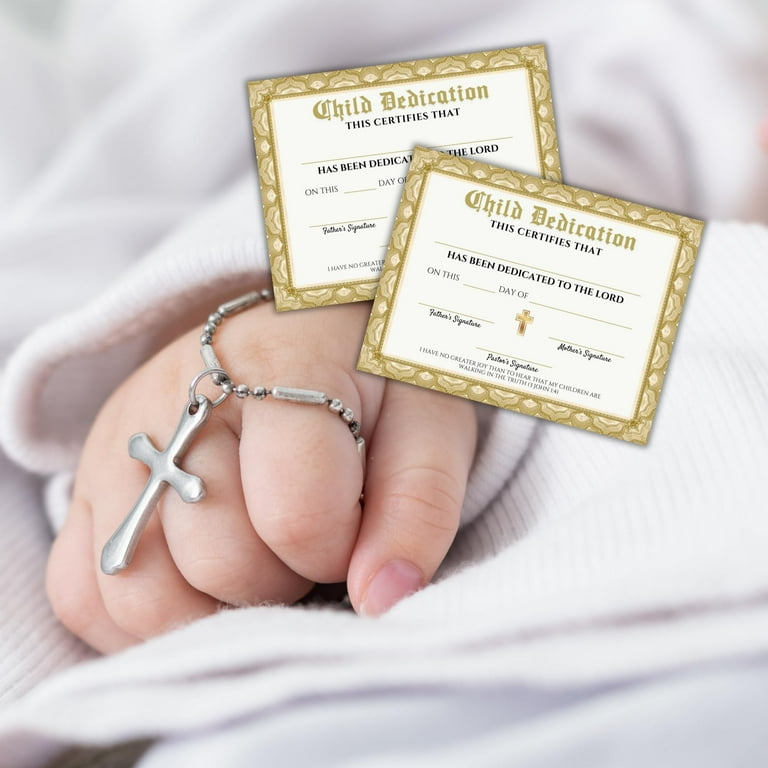 Child Dedication Certificate for Churches to Frame 30 pk
