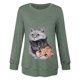thumbnail image 4 of Camiseta de manga larga con estampado de cuello redondo suelto para mujer de verano Pompotops FGAJ3224, 4 of 5