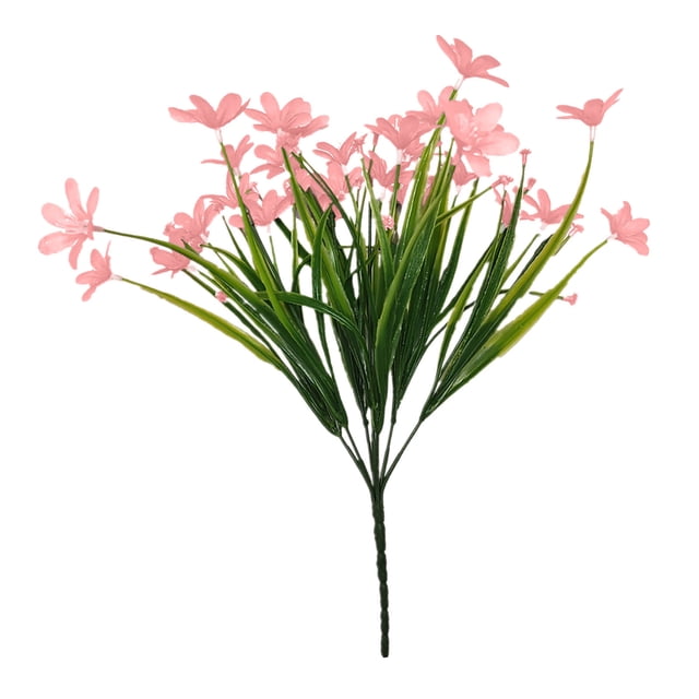 Flores artificiales para exteriores | Orquídeas artificiales | 10 manojos de cabezas de flores de tela serigrafiada | 35 cm de altura | Decoración de jardín y porche | Decoración del hogar