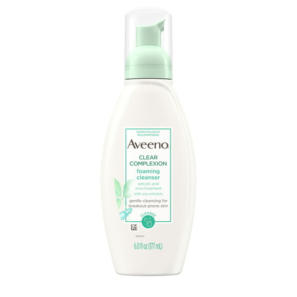 Aveeno Clear Complexion Foaming Facial Cleanser, Oil-Free, 6 fl. oz