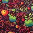 thumbnail image 6 of Fruits Round Fitted Tablecloth, Cute Doodle Apples Cherries Pears Spiral Featured Fresh Kitchen Creative Artsy Print Decorative Elastic Edge, 6 of 8