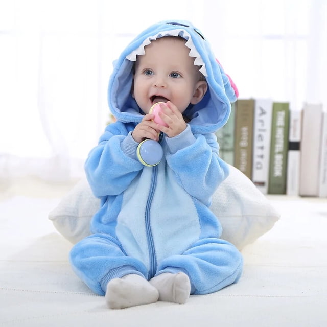 Ropa de invierno para bebé, Pelele con pies para bebé, niñas y niños, sudadera con Capucha con orejas de vellón de dibujos animados, ropa de bebé, bata de noel