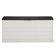 Ktaxon 75gal Outdoor Garden Resin Storage Deck Box Tools White