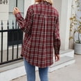 thumbnail image 5 of Kaprioy Womens Button Down Flannel Plaid Shirts Long Sleeve Oversized Shackets Business Loose Casual Fall Fashion Tops Jackets with Pockets Women Business Shirt Pocket Long Sleeve T Shirt Shirts, 5 of 7