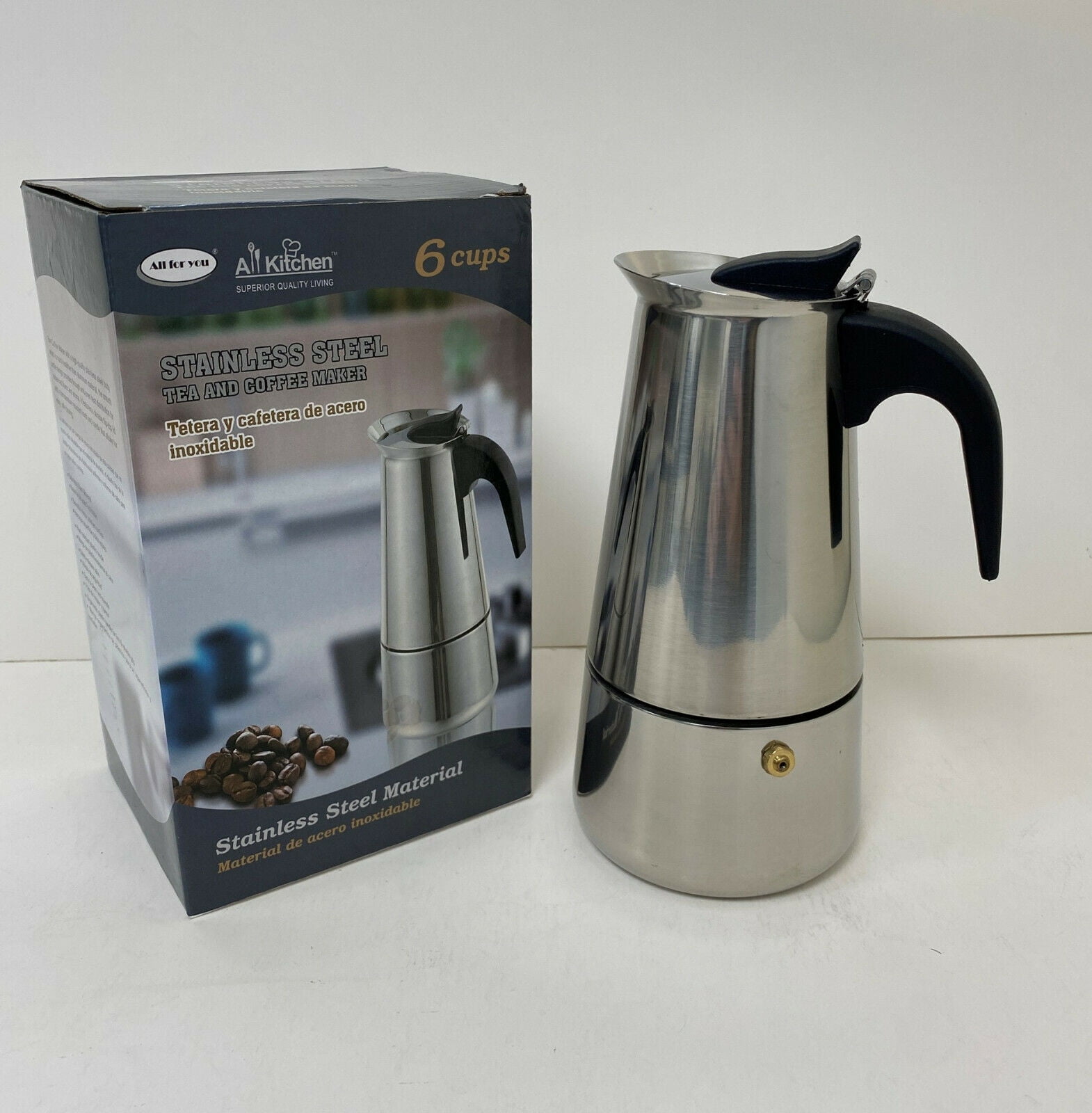 1 tasses 3 x Bialetti Musa Espresso Machine à café en acier inoxydable-Non-Induction 