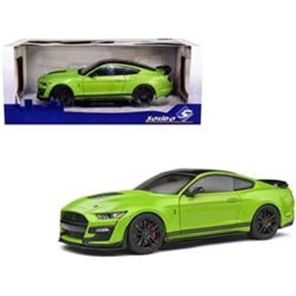 1-18 Scale Diecast 2020 Ford Mustang Shelby Gt500 Grabber Top Model Car, Metallic Lime Green & Black