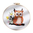 thumbnail image 1 of RONSHIN Owl Embroidery Kit For Beginners, Animal Stamped Pre Printed Embroidery Kits, Starter Needlepoint Kits With Instructions Clothes Hoops Threads Needles, 1 of 9