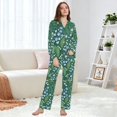 thumbnail image 6 of FORMRS Womens Pajama Set Long Sleeve Top and Pants with Pockets Soft Comfy Lounge Sleepwear, Sizes S-2XL, Blue Flowers Pattern, 6 of 7