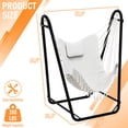 thumbnail image 3 of G TALECO GEAR Hammock Chair with Stand, Heavy-duty Hanging Chair with Stand, Sturdy Swing Chair Stand 350lbs, Hammock Chair Included, for Indoor Outdoor, White, 3 of 7