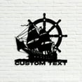 thumbnail image 4 of Craftnamesign Custom Pirate Ship with Wheel Metal Wall Art LED Light, Custom Pirate Ship Name Sign, 4 of 5