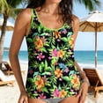 thumbnail image 2 of LYEAA Womens Tankini Tops Crewneck Adjustable Straps Tank Tops Hawaiian Print Bathing Suit Modest Beach Swimsuits, 2 of 8