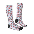 thumbnail image 3 of Picia Women Crew Soft Moisture-wicking Socks Strawberries Pattern Design Cotton Socks, One Size fit All, 3 of 9