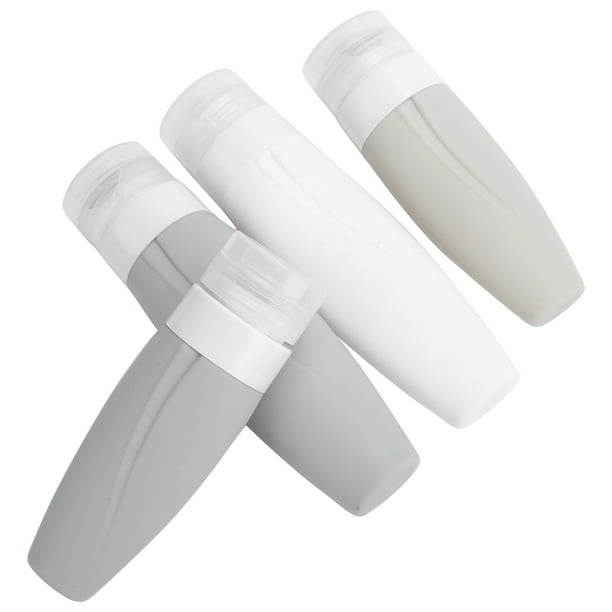 Botellas de viaje, 4 botellas vacías de viaje, contenedor de maquillaje vacío, botella vacía de silicona, claridad notable