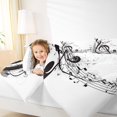 thumbnail image 4 of Homewish Black Musical Note Queen Comforter Set, Modern Pop Music Bedding Sets, Teens Kids Boys Girls Reversible Bedding Comforter Set, Luxury Bedroom Decor, 3pcs, 4 of 8