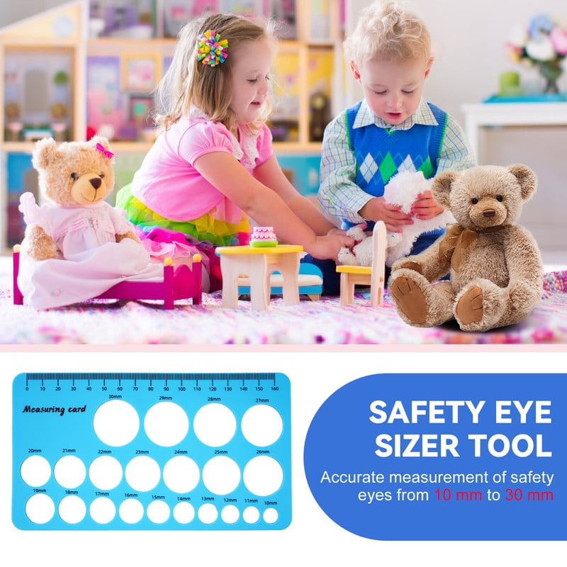 Safety Eye Tool Auxiliary Tool for Amigurumi Crochet with 752pcs Safety Eyes and Noses Blue