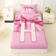 thumbnail image 3 of Erosebridal Letter H Monogrammed Twin Sheet Sets,Pink Girly Bowknot Princess Bedding For Bows Lover 3pcs, 3 of 6