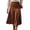 Coffee-#018, variant on High Waist Suede Pleated Midi Skirt for Women, Vintage A Line Flared Skirt, Casual Fall Outfits,Coffee S