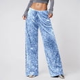 thumbnail image 2 of Women's Wide Leg Sequin Drawstring Pants Color Blue Size M, 2 of 6