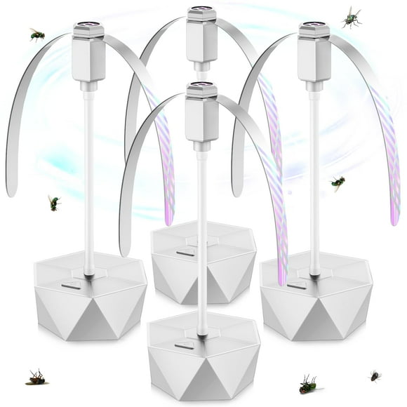 PIMAG Abanicos de moscas para mesas, ventilador repelente de moscas para interiores y exteriores, mantiene alejadas a las moscas, ventiladores repelentes de moscas para mesas con cuchillas holográfica