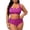 Hot Pink, variant on Plus Size High Waist Bikini Women's Push Up Large Size Swimsuit Summer Mujer Big Size Tummy Control Swimwear Bikini Sets
