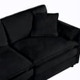 thumbnail image 4 of Gewnee Deep Seat DIY Combination Sectional Cloud Sofa with 2 Ottomans & Soft Pillows, Black Loveseat Modular Couch for Living Room, Apartment, 4 of 22