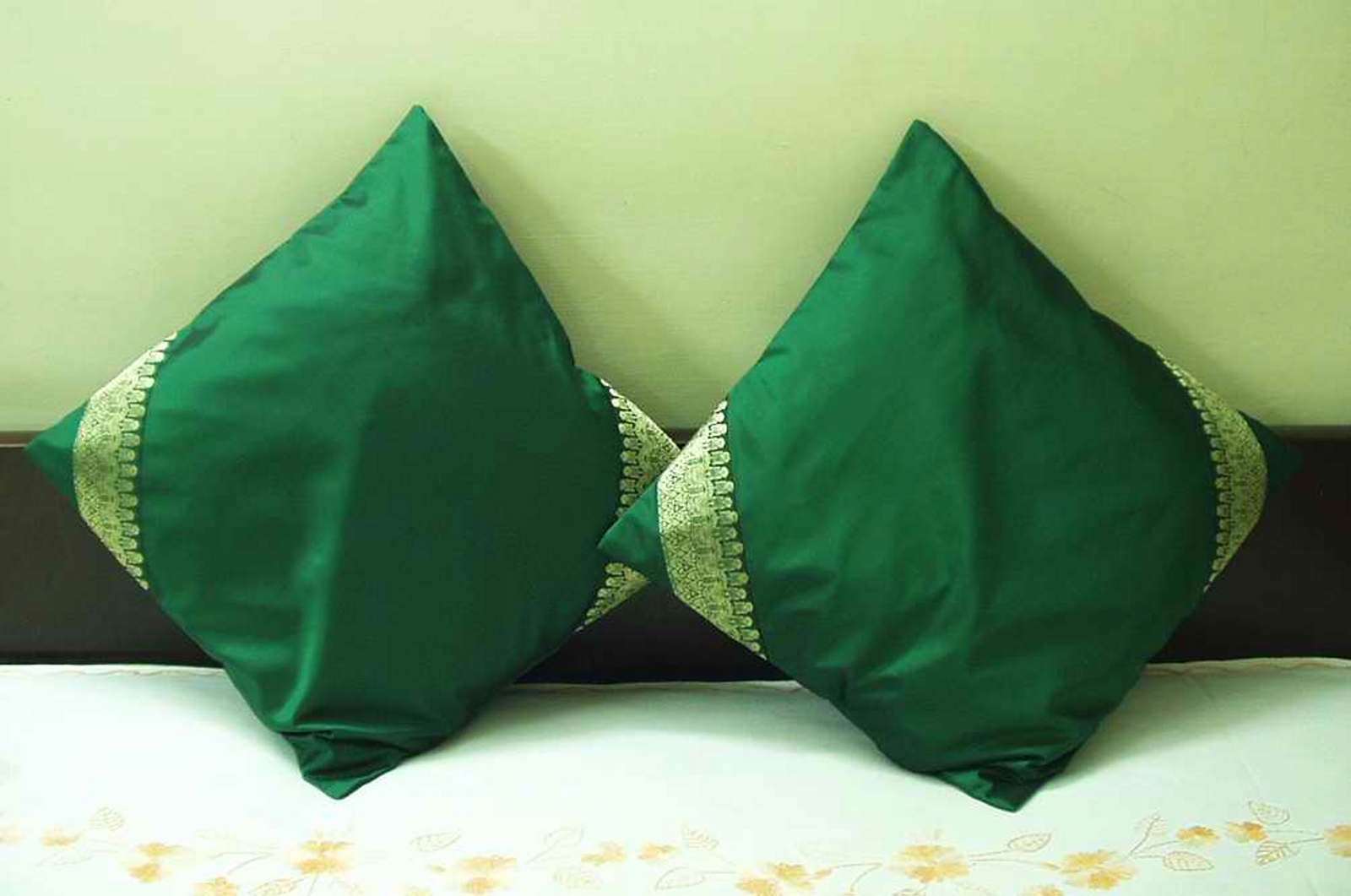 Forest Green handcrafted Cushion Cover, Throw Pillow case Euro Sham6