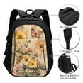 thumbnail image 3 of Pofeuu Vintage Floral Butterfly Collage Print Storage Laptop Backpack with USB Charging Port[Water Resistant] College Computer Bookbag Fits, 3 of 7