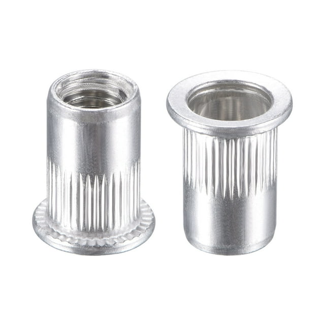 Unique Bargains Écrous Rivets M8 en Alliage d'Aluminium Tête Plate Filetée Écrou Argent 100 Pcs