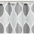 thumbnail image 2 of Fabric Shower Curtain with Grommets and Hooks - 71W x 71H inches, Grey/Grey Morocco, 2 of 5