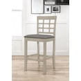 thumbnail image 5 of Home Design Azalea 5-Piece Counter Set, Antique Gray/Gray, Square Table with Slat-Back Cushioned Chairs, Modern Minimalist Style, 5 of 7
