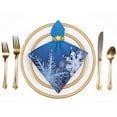thumbnail image 2 of PHYHOO Christmas Cloth Napkins Soft Blue and White Snowflakes in Various Styles Polyester Dinner Square Napkin for Family Restaurant Weddings Parties  2 PCS, 2 of 7