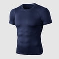thumbnail image 3 of Camiseta deportiva para hombre camisetas ajustadas elásticas de secado rápido cortas con cuello redondo, 3 of 8