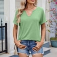thumbnail image 5 of Plus Size Womens Casual V Neck Short Sleeve Basic T Shirt Comfortable Solid Color Top for Everyday Wear, 5 of 7